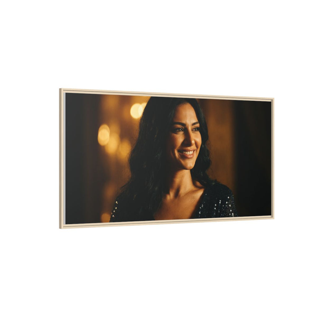 Framed Canvas Art - Golden Glamour — Natural / 1.25"