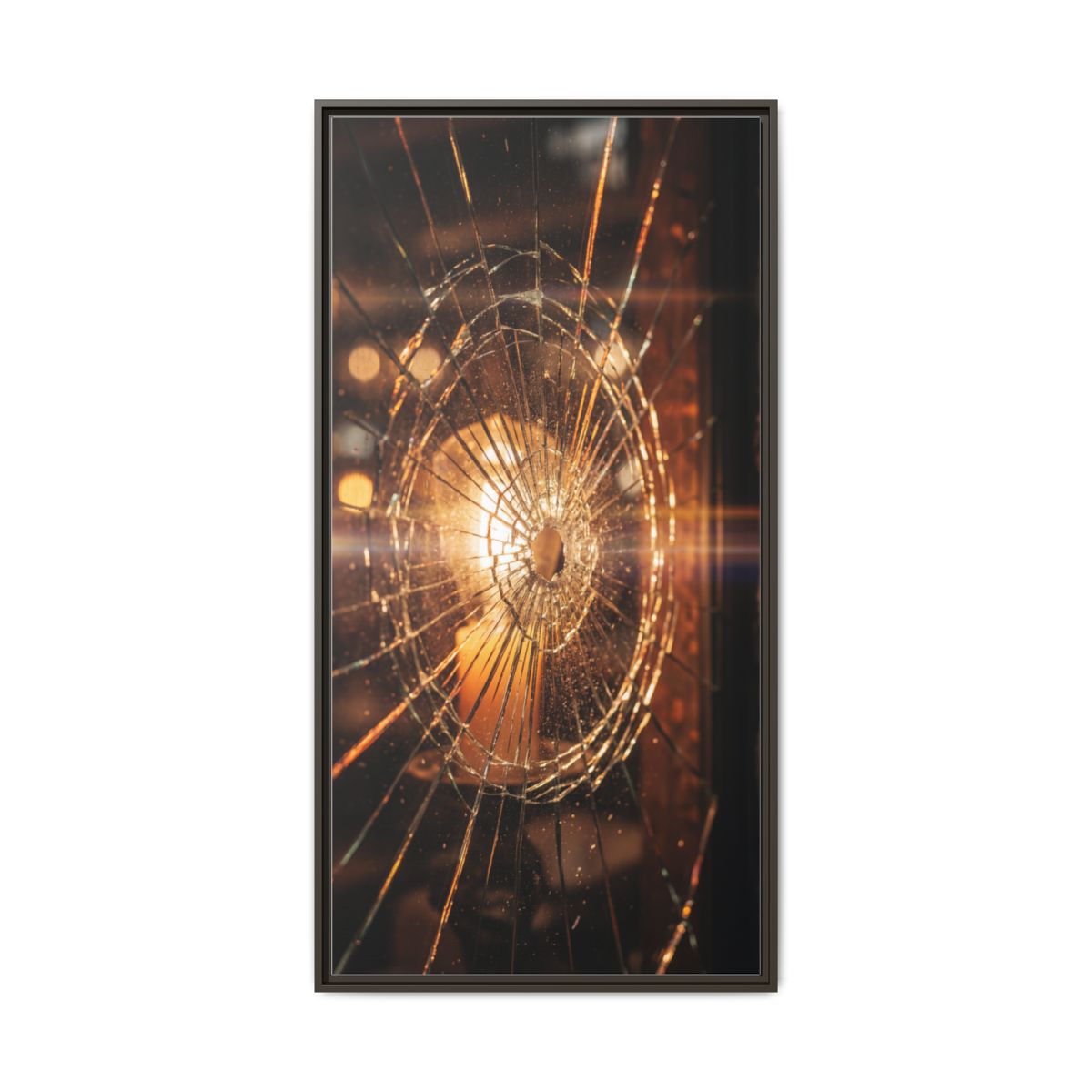 Framed Matte Canvas - Shattered Glass — Espresso / 1.25"