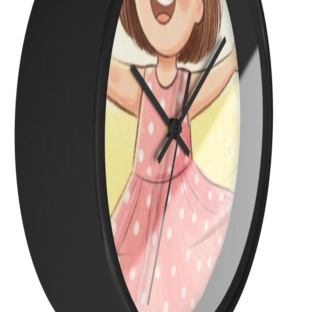 Wall Clock - Rainbow Meadow Twirl Girl | Echovira Gallery