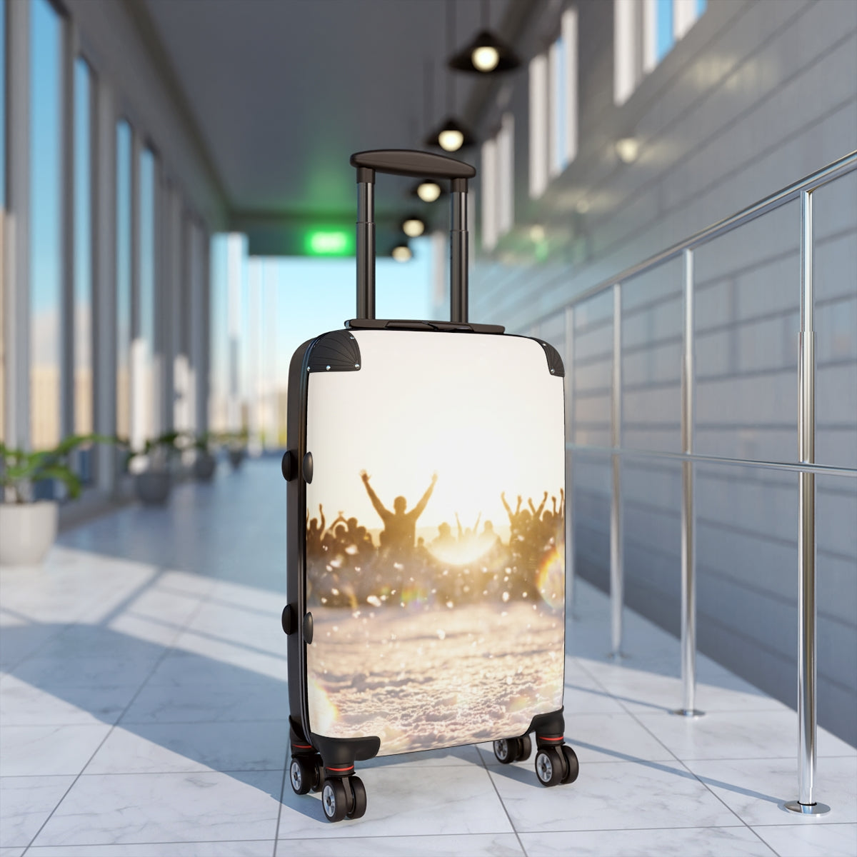 Golden Hour Crowd Winter Suitcase