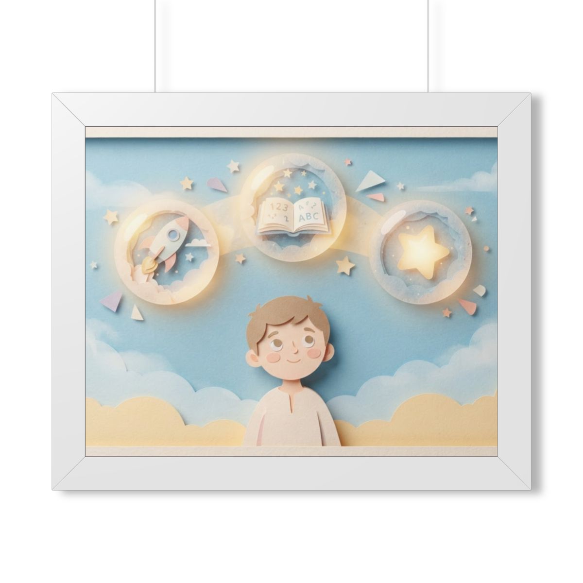 Framed Horizontal Poster - Sky Wonder — White (14×11, 16×12...