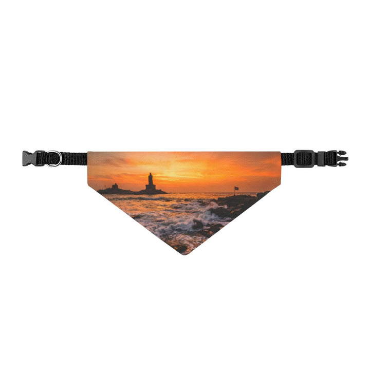 Clip-on Pet Bandana - Golden Sunset Coastline Ocean Art