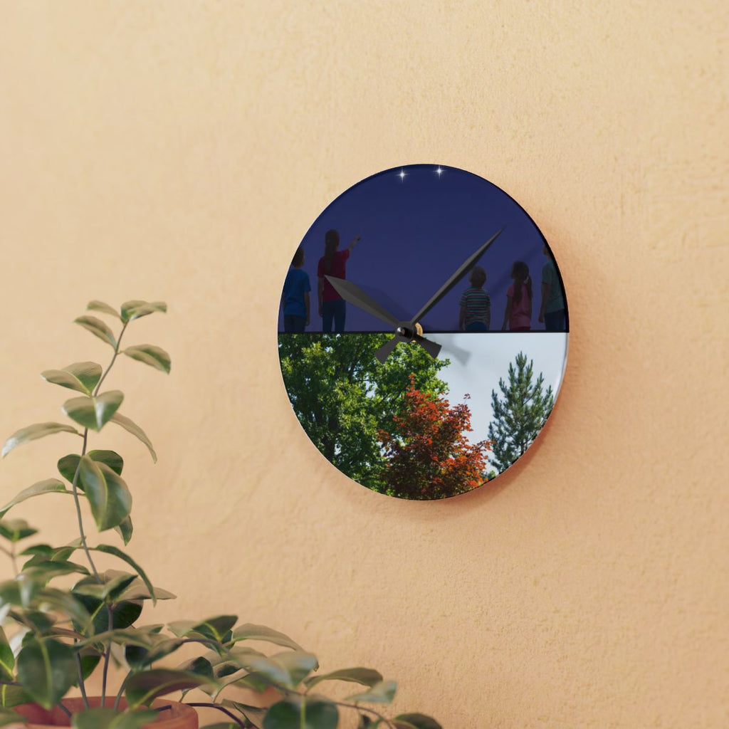 Acrylic Wall Clock - Stargazer Woods