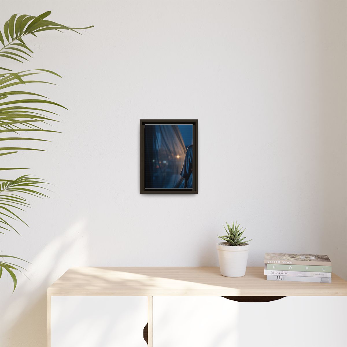 Matte Canvas, Framed - Nocturnal Solitude Silhouette —... |...