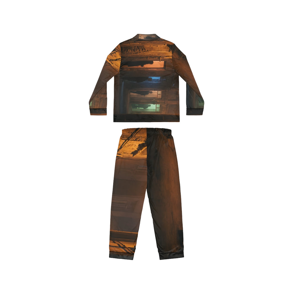Women's Satin Pajamas - Shadowed Alleyway Mystery Art Print...