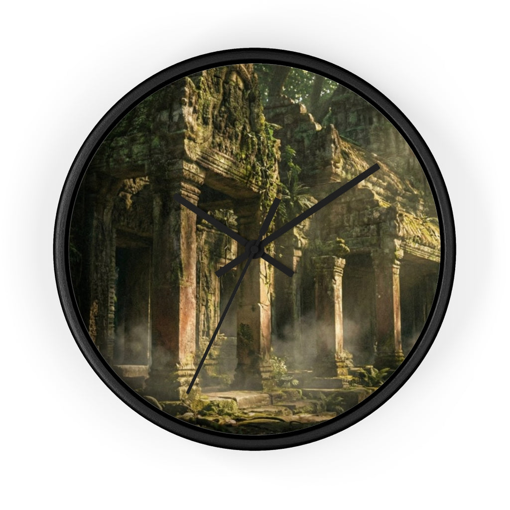 Wall Clock - Ancient Ruins Reflection | Echovira Gallery