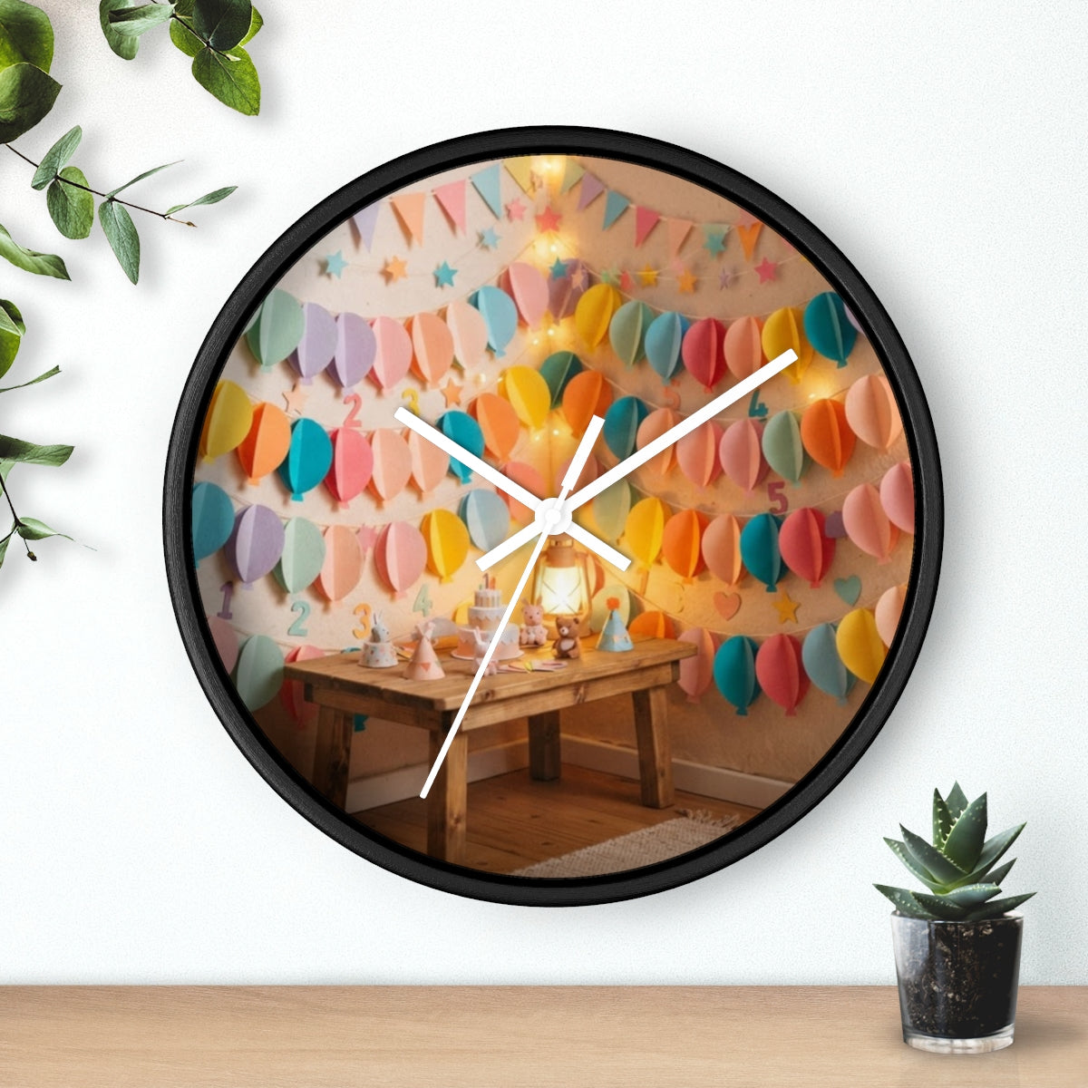 Wall Clock - Whimsical Pastel Balloon Party | Echovira...