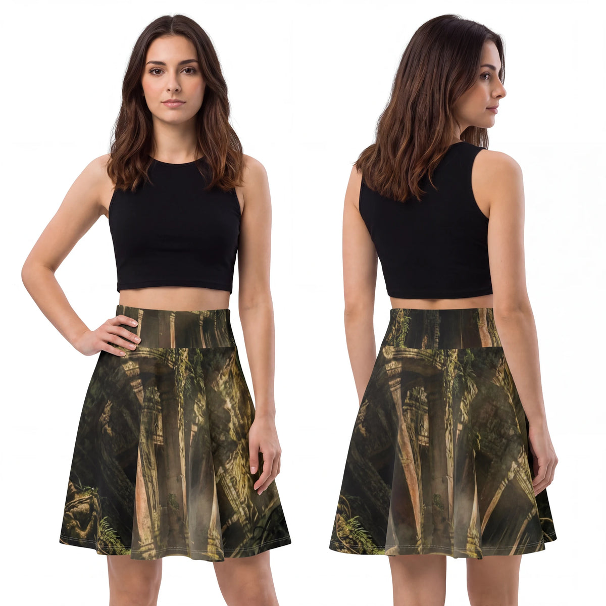 Women's Skater Skirt - Secret Jungle Haven | Echovira...
