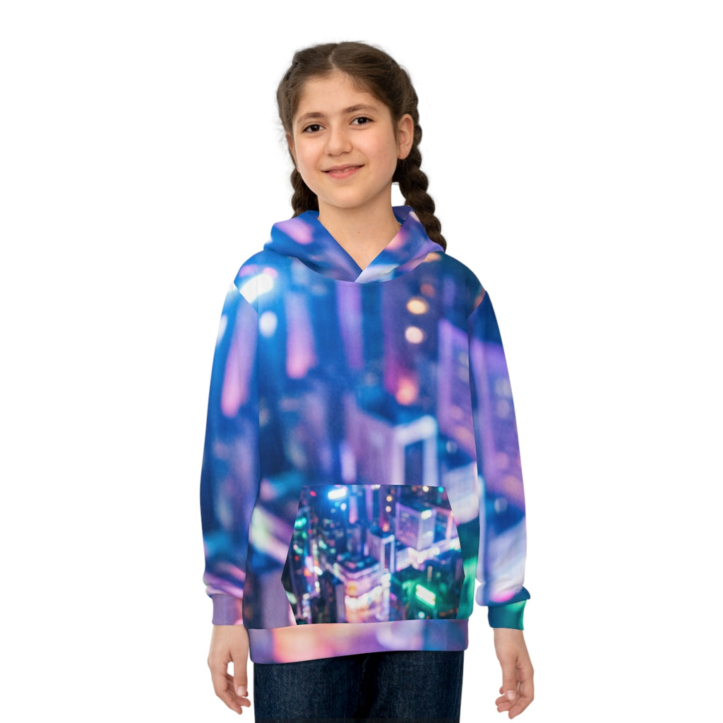 Children's Cyberpunk City Silhouette Hoodie