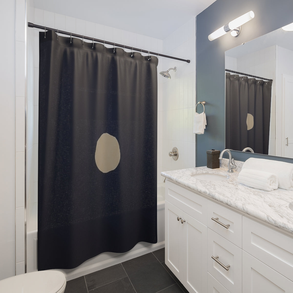 Shower Curtains - Luminous Void Minimalist Bathroom |...