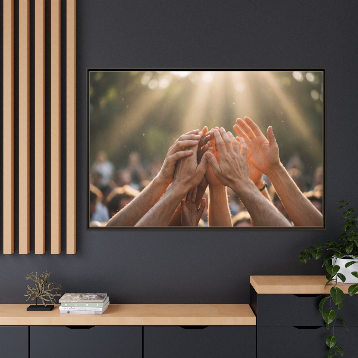 Matte Canvas, Framed - Golden Rays of Unity Wall Art (10×8...