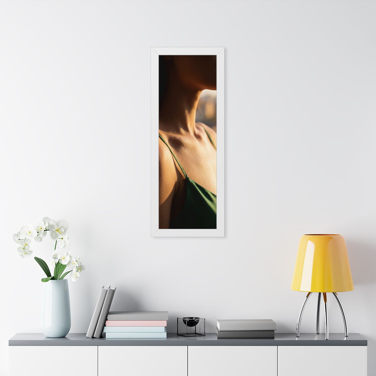 Framed Vertical Poster - Golden Hour Glow - Minimalist... |...