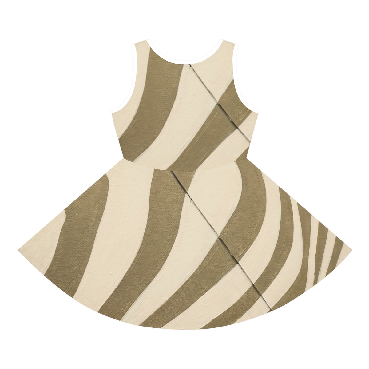 Girls' Sleeveless Sundress with Abstract Wavy Art
