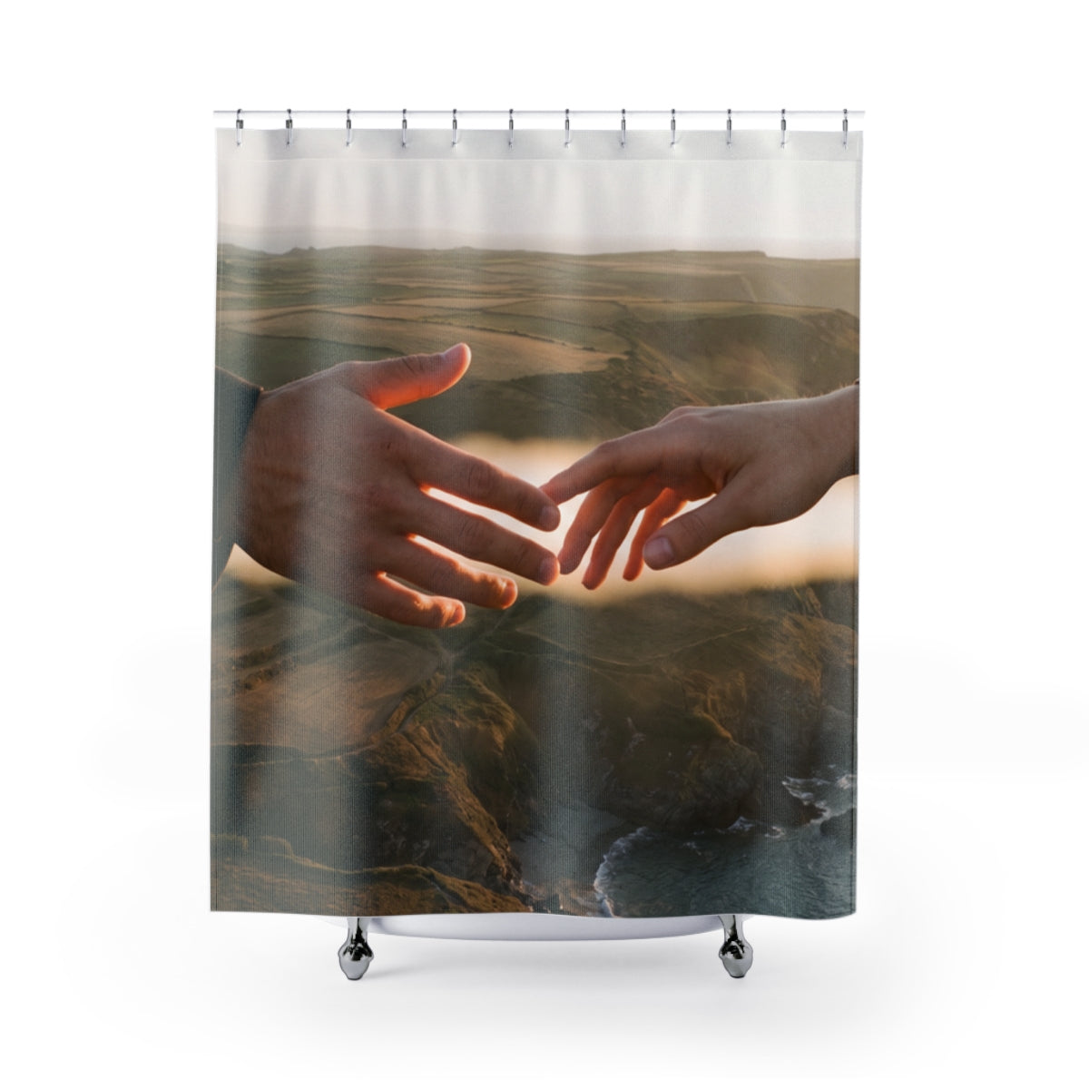 Shower Curtains - The Infinite Touch | Ethereal Coastal Art...