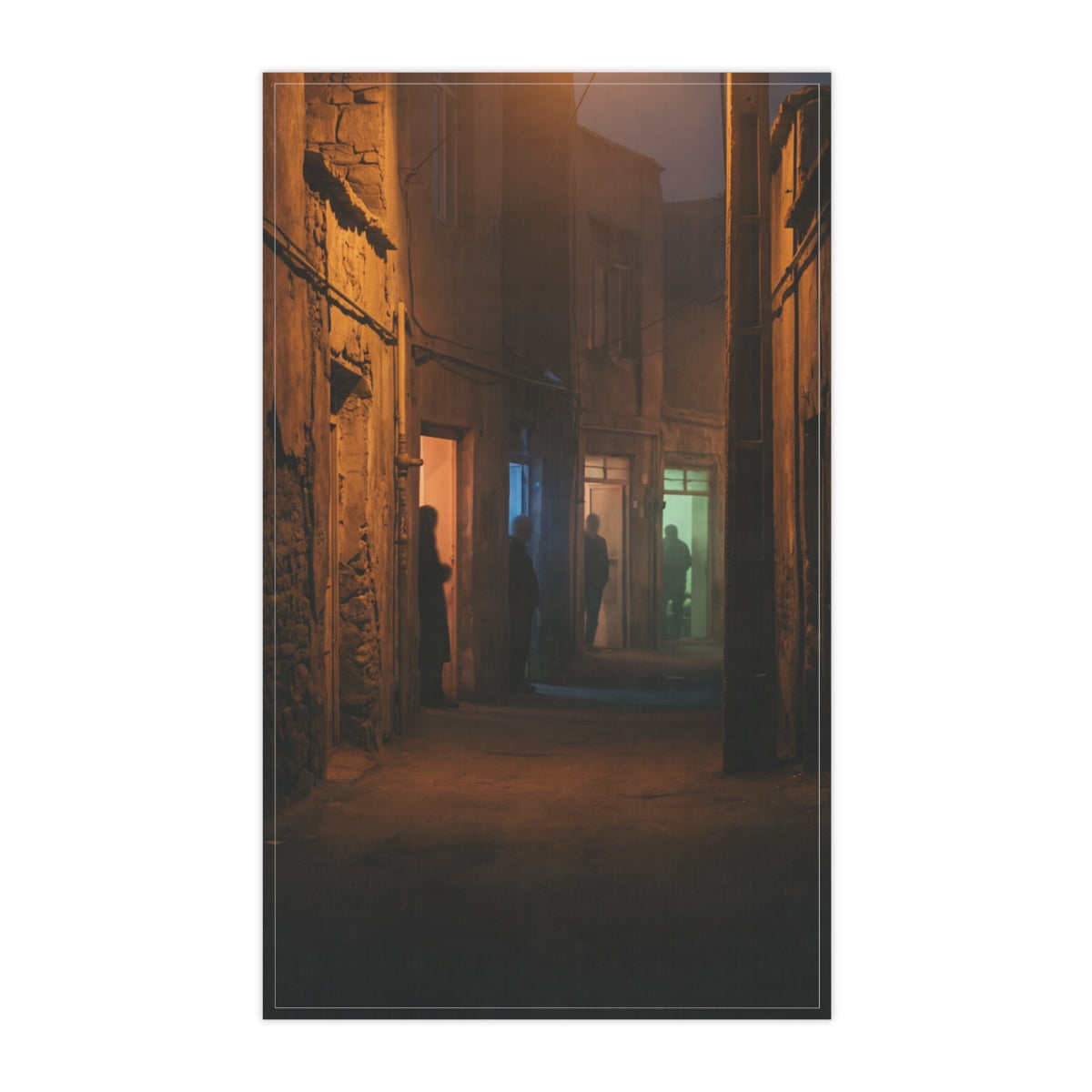 Tea Towels - Shadowed Alleyway Mystery Art Print | Echovira...