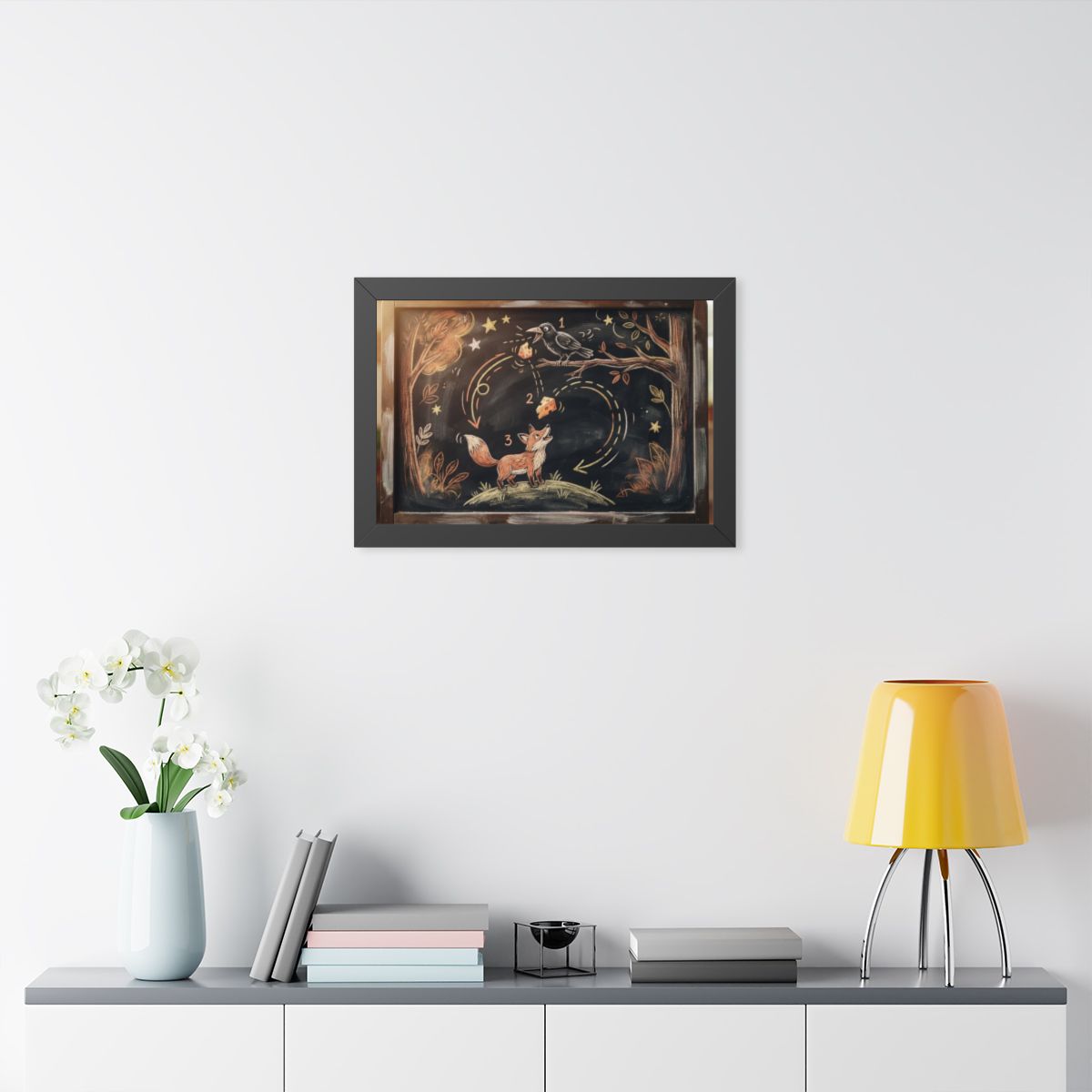 Framed Horizontal Poster - Storybook Slate — Black (14×11......