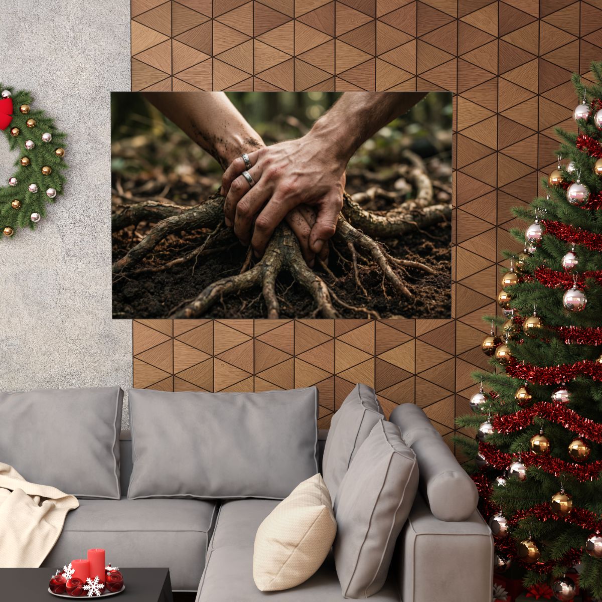 Horizontal Poster of Forest Soil and Hands