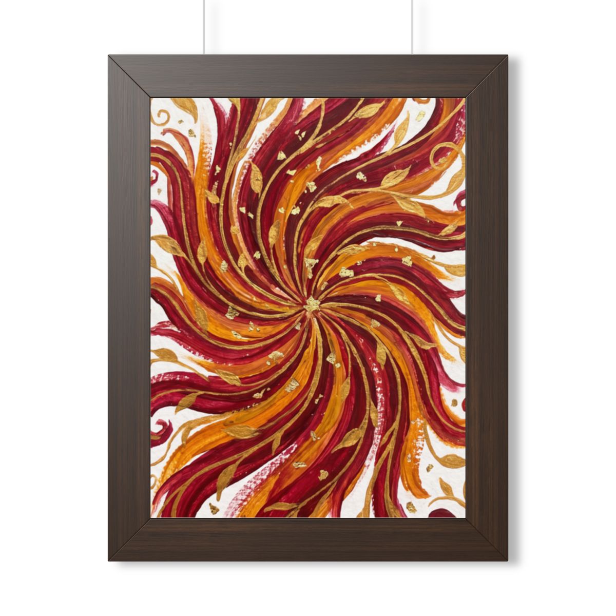 Framed Vertical Poster - Gilded Solstice Art — Walnut... |...