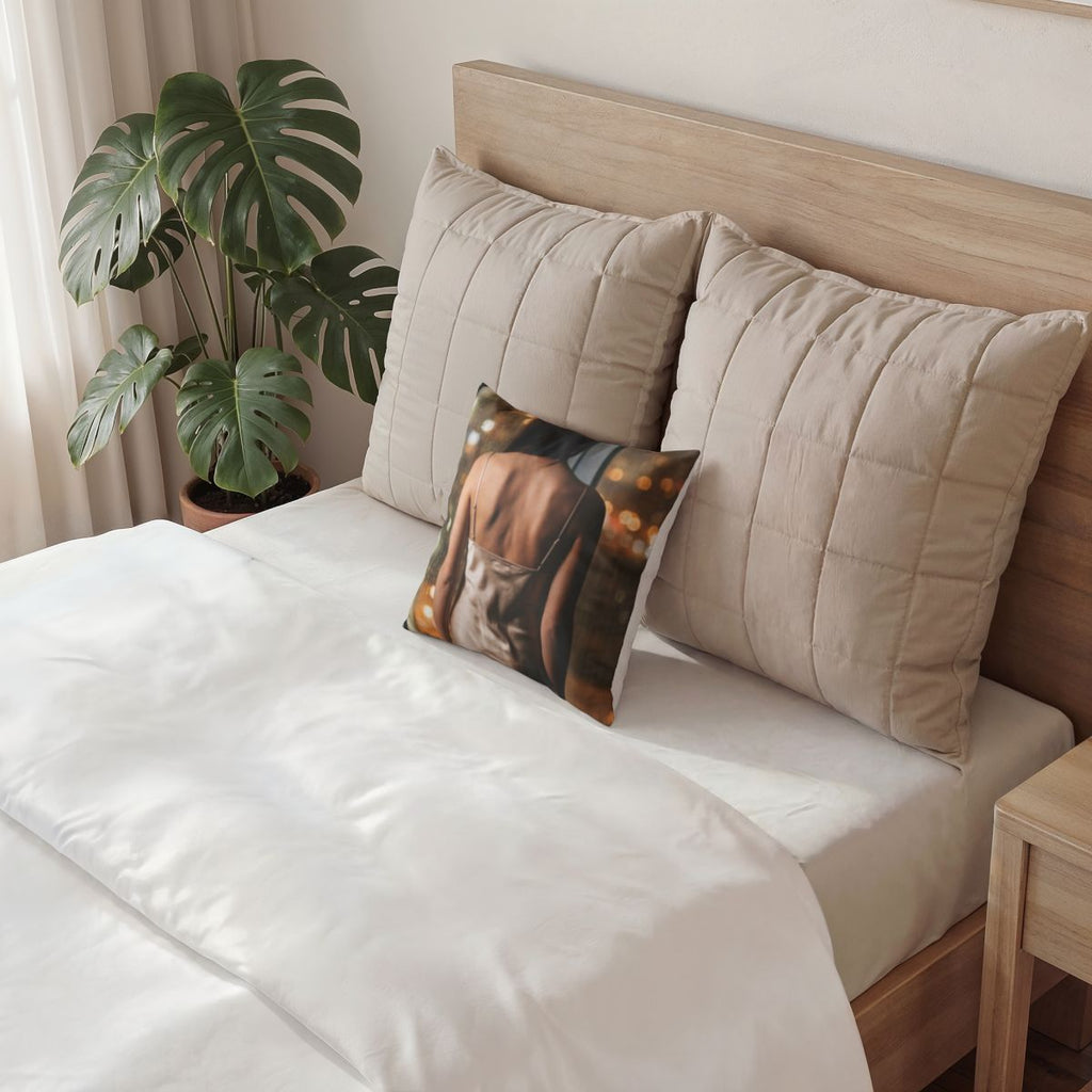 Poly Velvet Pillow - Rainscape Nightscape | Echovira Gallery