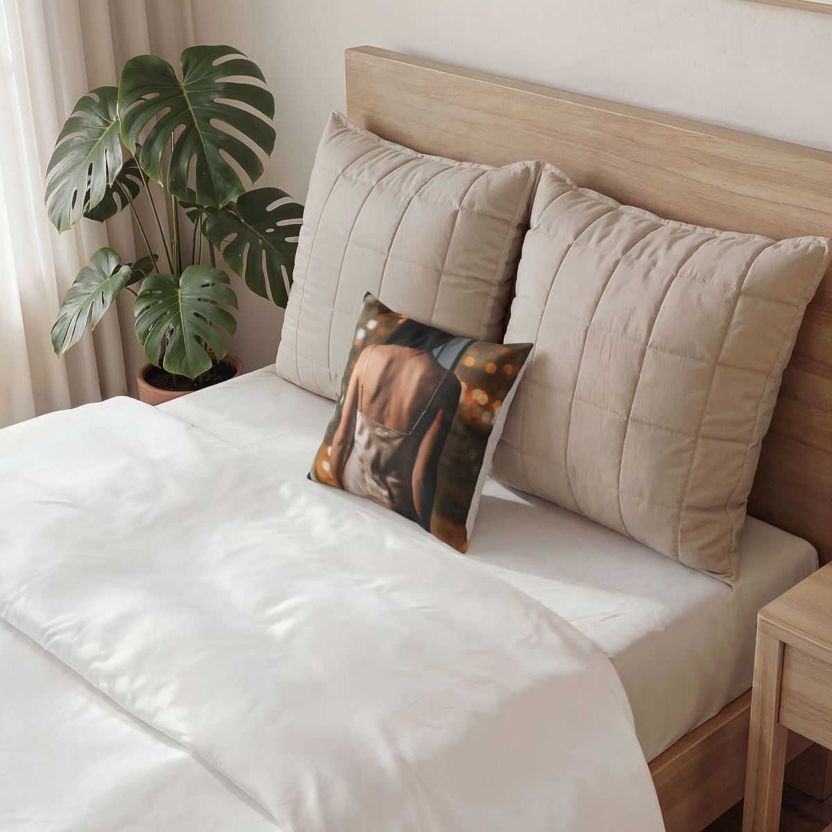 Poly Velvet Pillow - Rainscape Nightscape | Echovira Gallery