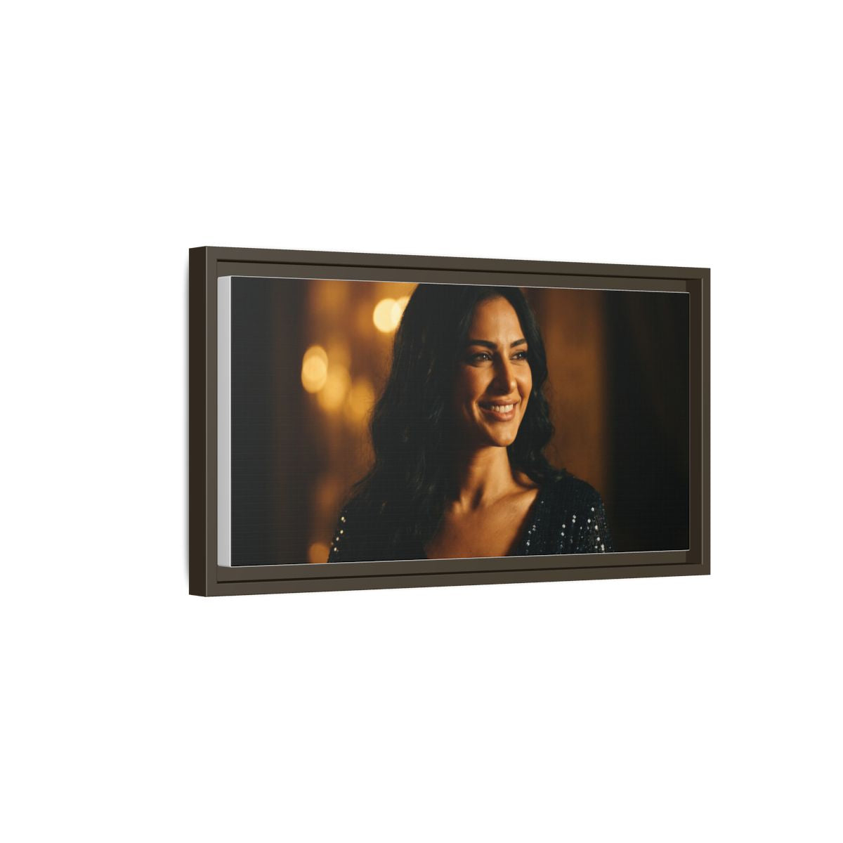 Framed Canvas Art - Golden Glamour — Espresso / 1.25"