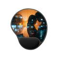 Mouse Pad With Wrist Rest - Rainy City Romance Cinematic Art...