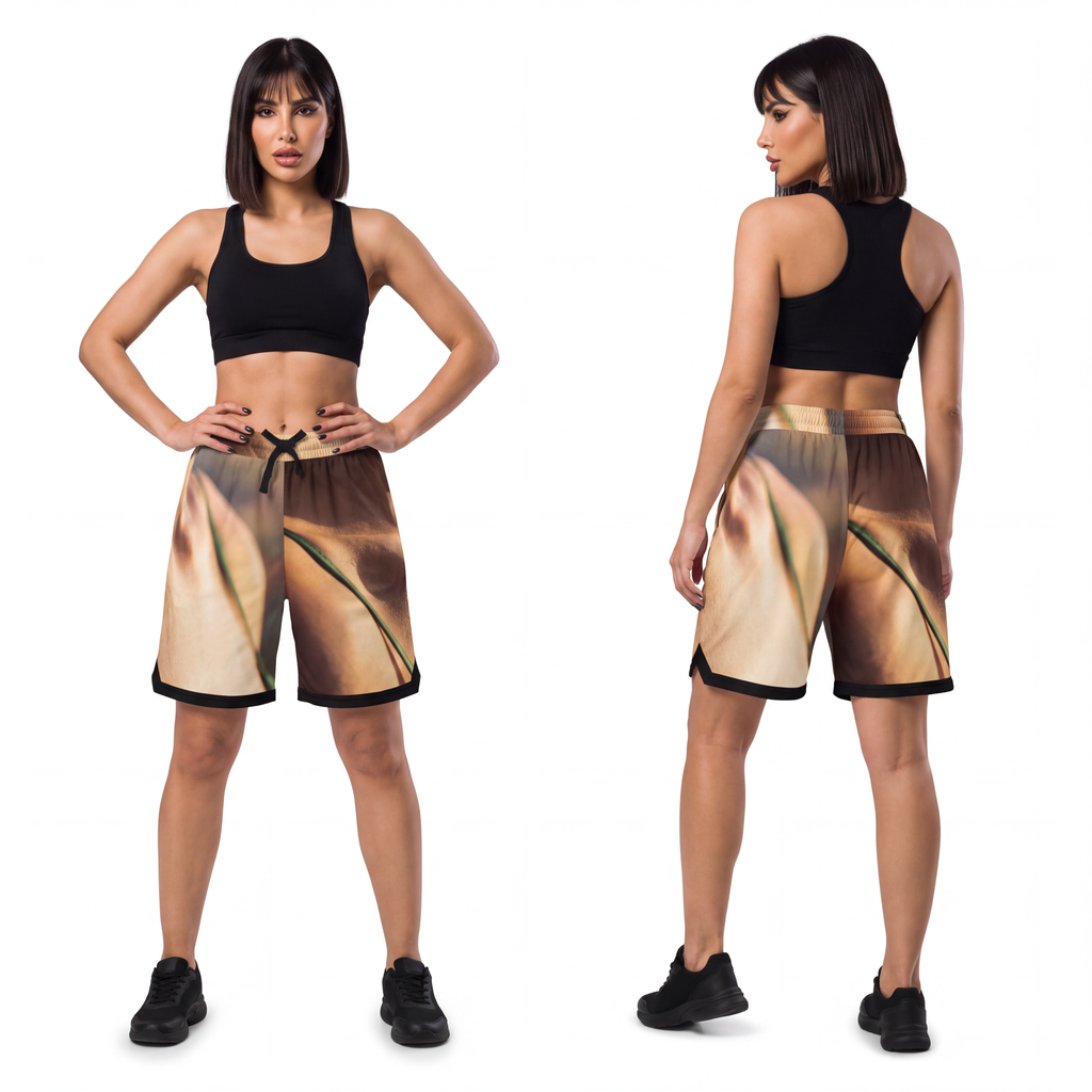 Golden Hour Basketball Shorts - Emerald Sunset | Echovira...