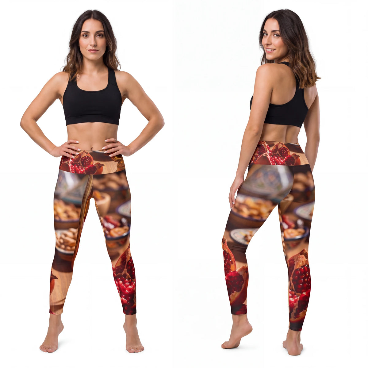 Women's Yoga Pants - Amber Harvest Glow | Echovira Gallery