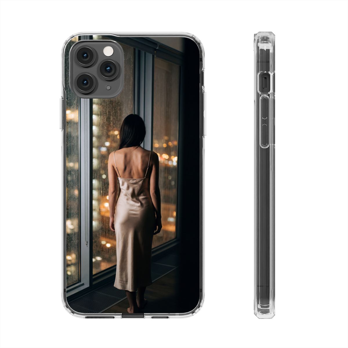 Clear Impact-Resistant Cases - Clear Phone Case - Rainy Mood...