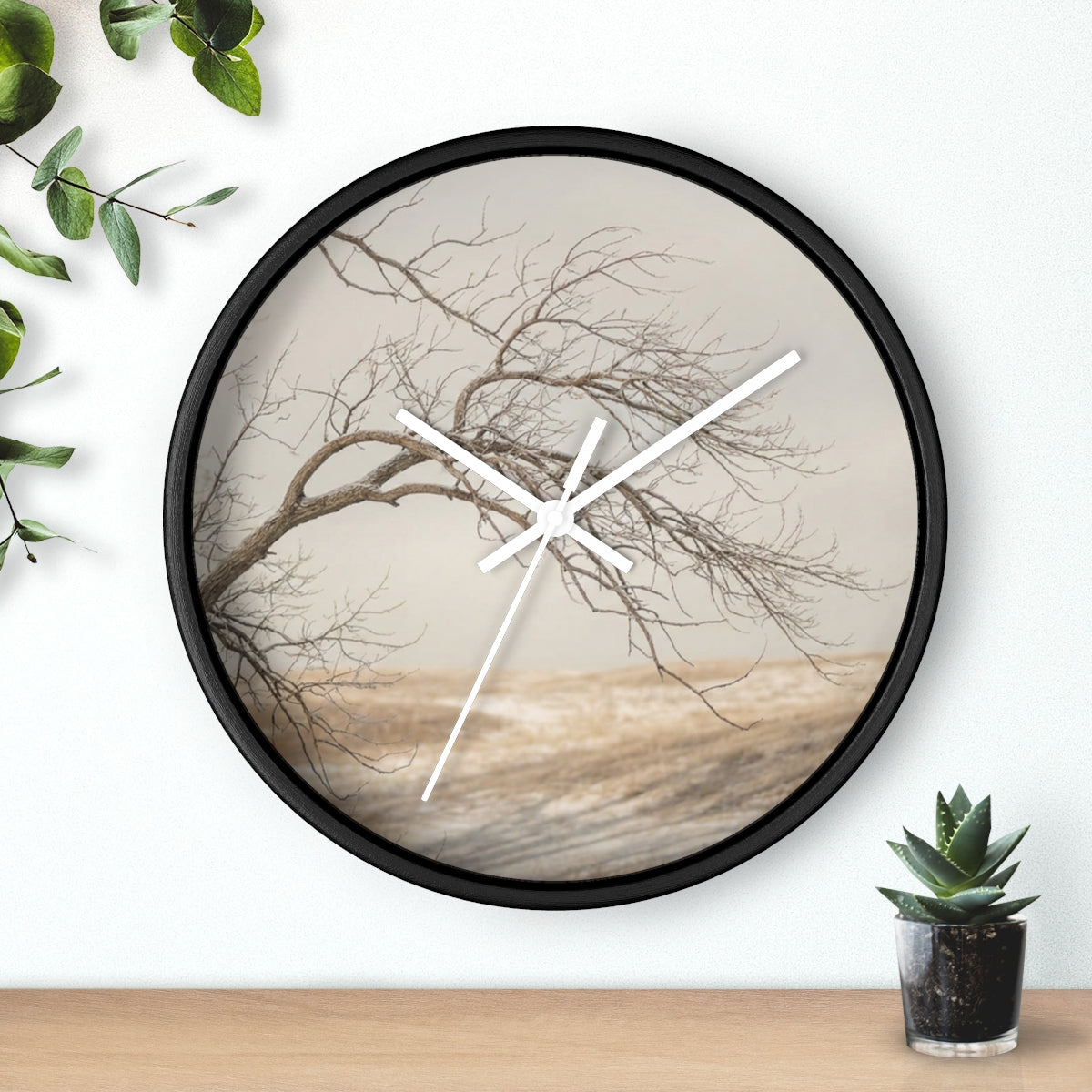 Wall Clock - Winter Branch Solitude Landscape | Echovira...