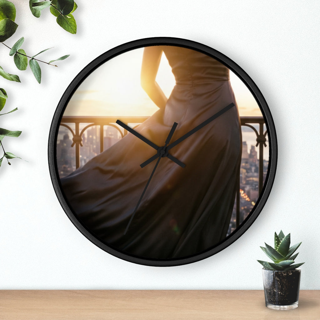 Wall Clock - Golden Hour City Elegance Wall Art | Echovira...