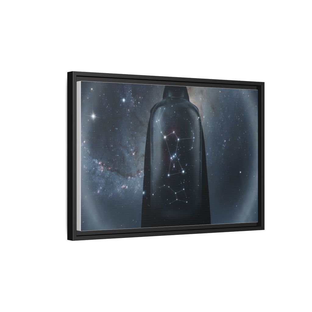 Framed Matte Canvas - Cosmic Sentinel — Black / 1.25" (10×8, 12×9, 14×11, 16×12, 20×10, 18×12, 20×16, 24×16, 24×18, 36×12, 24×20, 32×16, 30×20, 30×24, 32×24, 48×16, 36×24, 48×24, 40×30, 60×20, 48×32, 60×30 & 60×40)