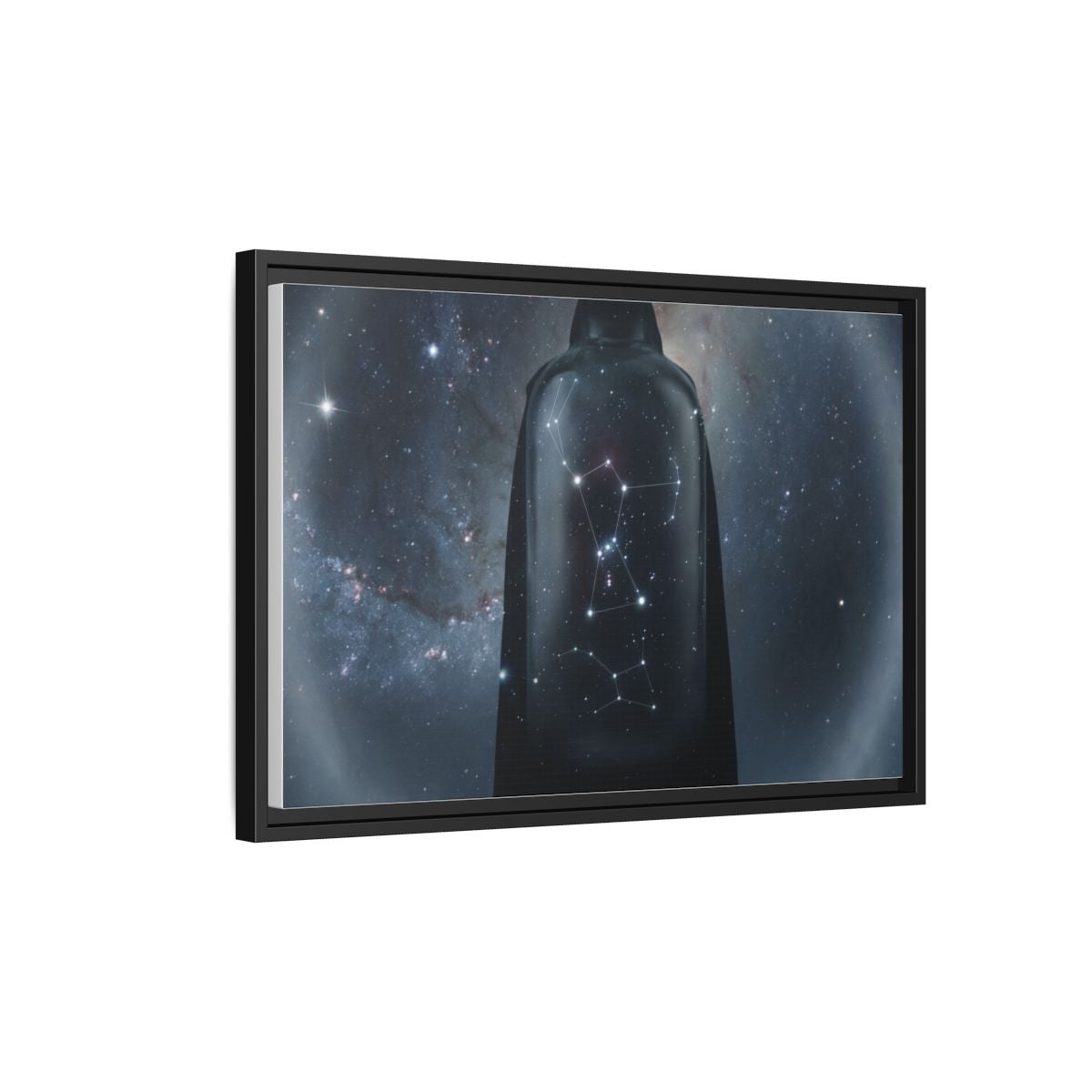 Framed Matte Canvas - Cosmic Sentinel — Black / 1.25" (10×8, 12×9, 14×11, 16×12, 20×10, 18×12, 20×16, 24×16, 24×18, 36×12, 24×20, 32×16, 30×20, 30×24, 32×24, 48×16, 36×24, 48×24, 40×30, 60×20, 48×32, 60×30 & 60×40)