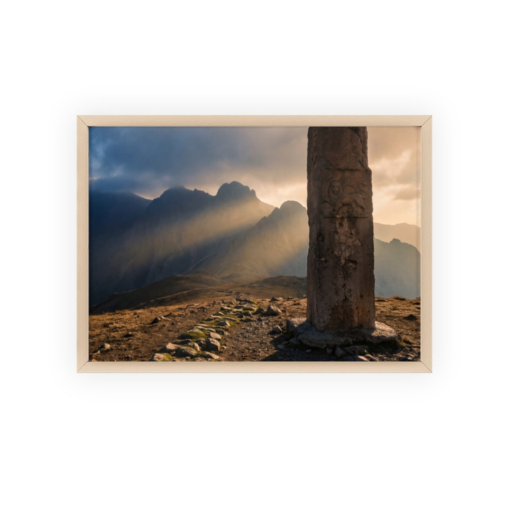 Holzrahmen-Poster - Majestätischer Gipfel