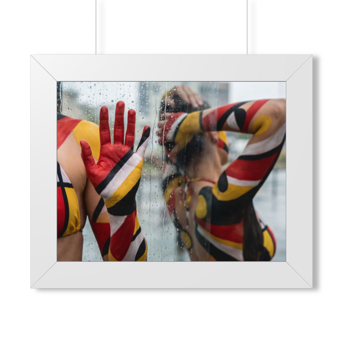 Framed Horizontal Poster - Urban Prism Abstract Body Paint...