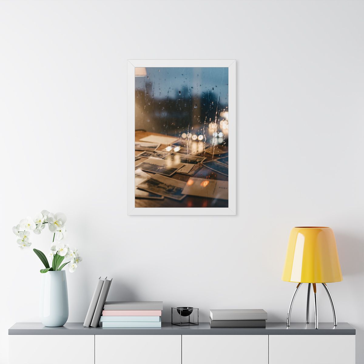 Framed Vertical Poster - Rainy Window Memories Art Print......
