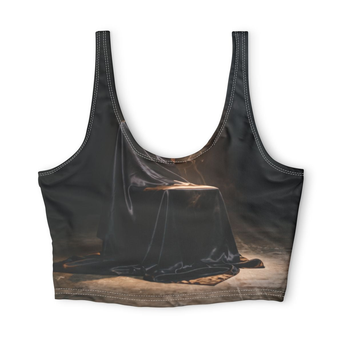 Polyester Sports Bra - Dramatic Spotlight Chair Art - Shadow...