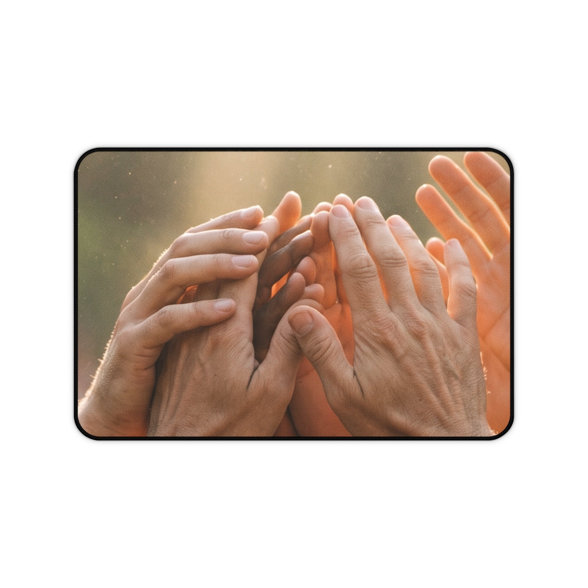 Desk Mat - Golden Rays of Unity Wall Art | Echovira Gallery