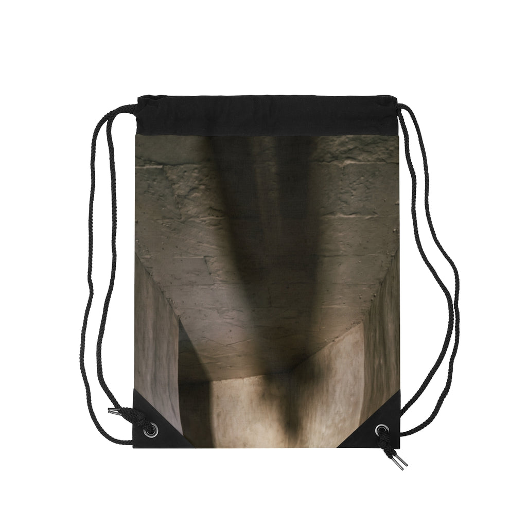 Drawstring Bag - Shadows of the Citadel moody architectural...