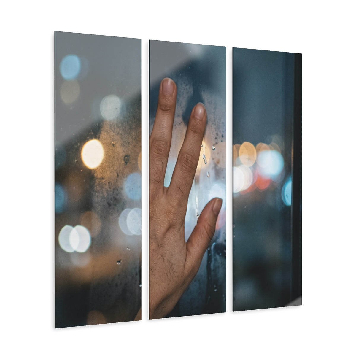 Rainy City Window Acrylic Print Portrait