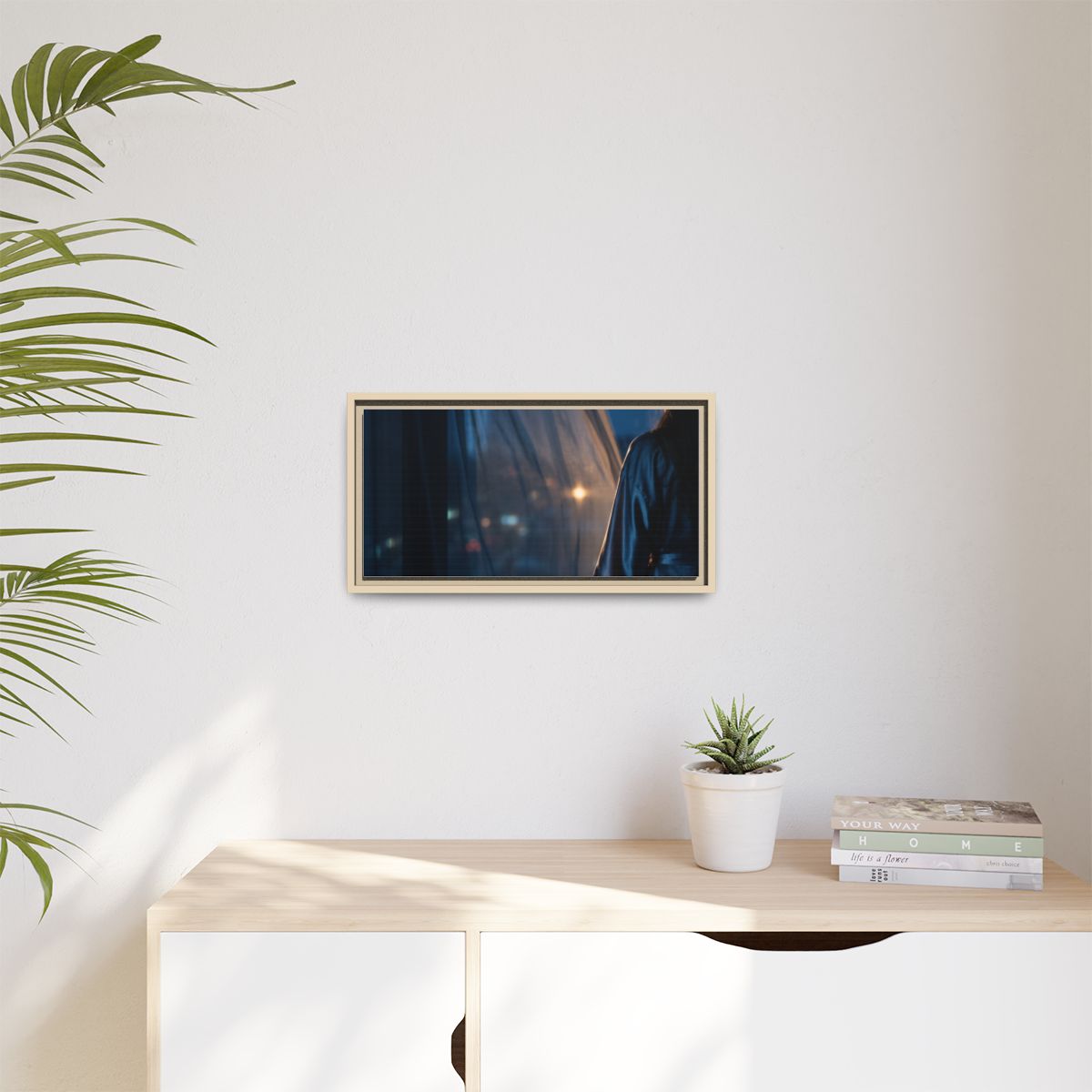 Matte Canvas, Framed - Nocturnal Solitude Silhouette —... |...
