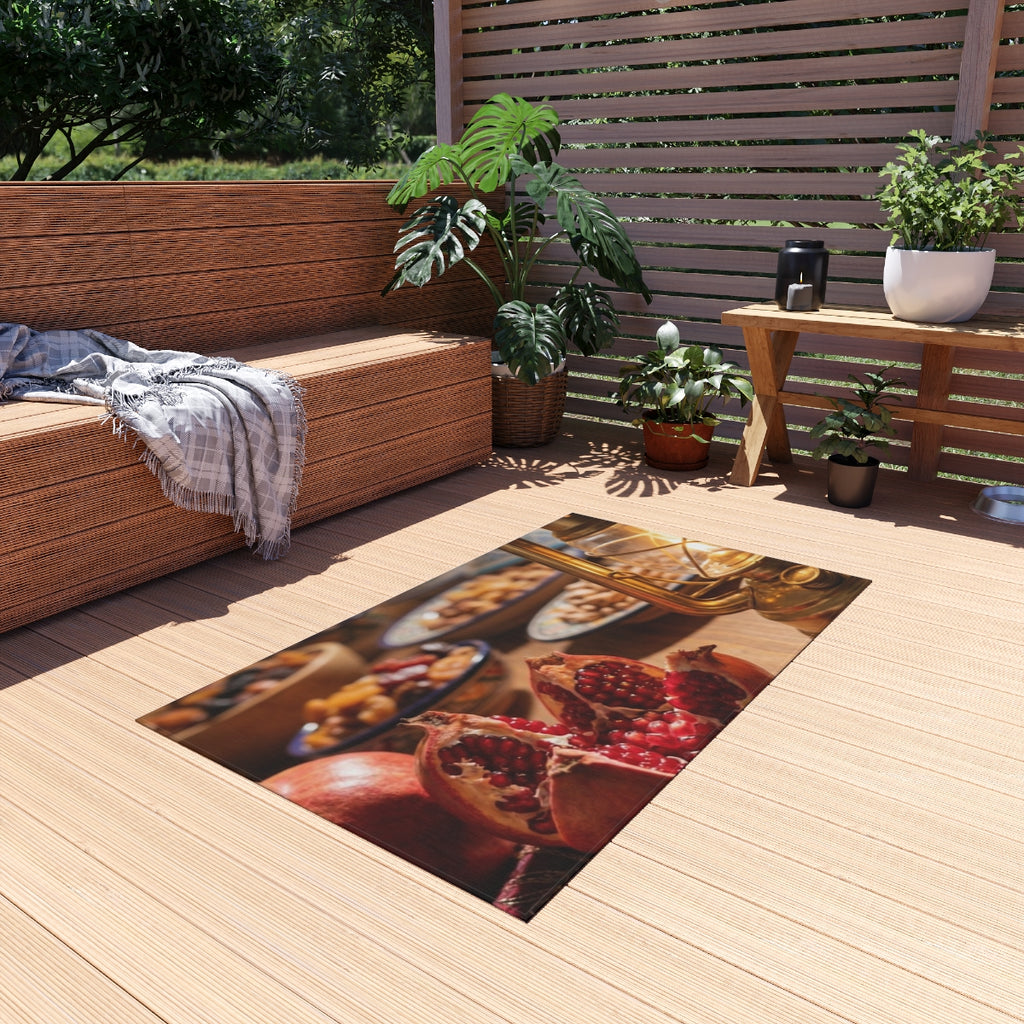 Outdoor Rug - Warm Sunset Feast | Echovira Gallery