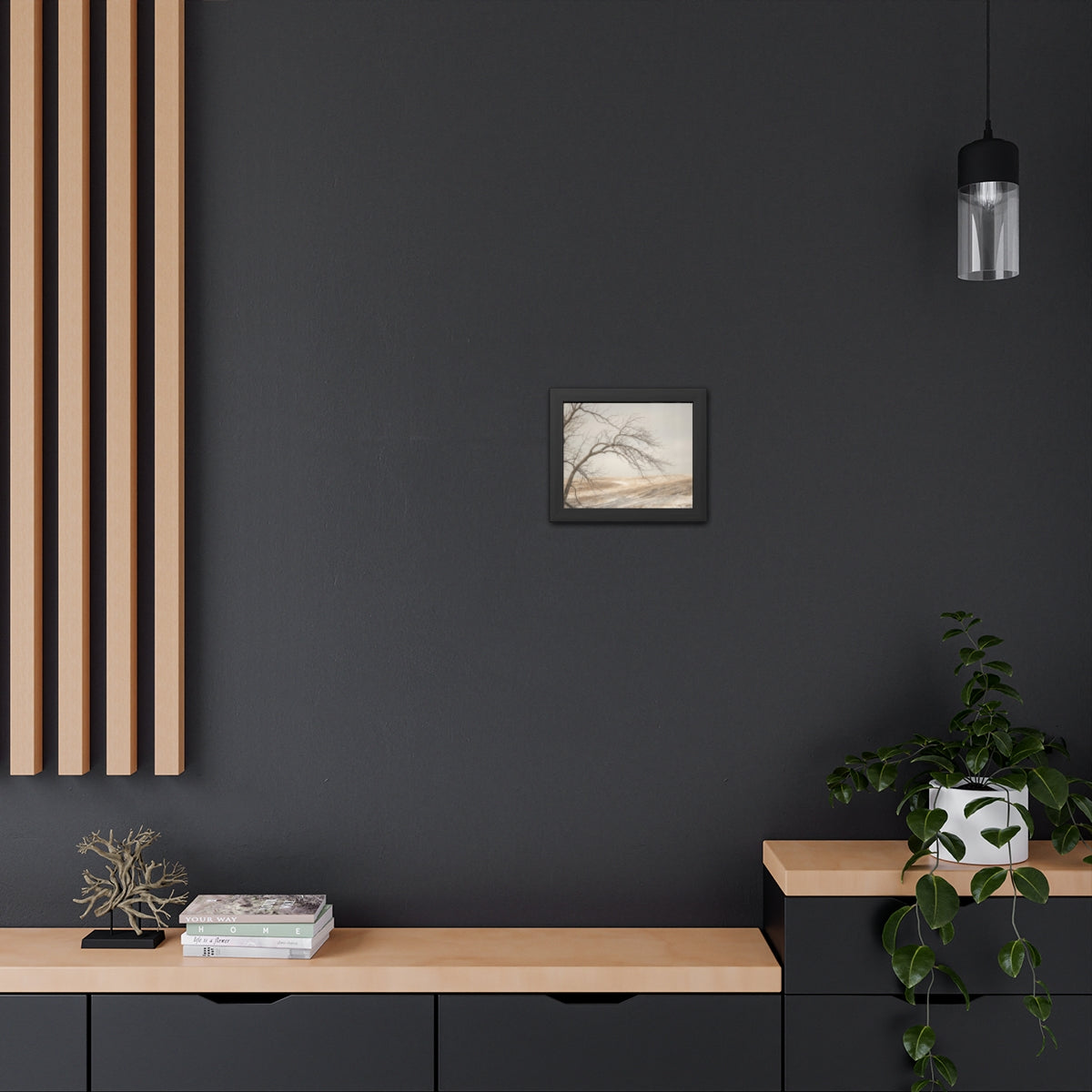 Framed Poster - Minimalist Winter Tree — Landscape