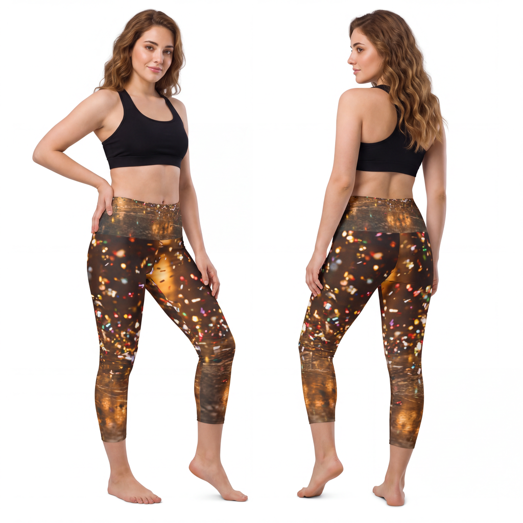 Women's Yoga Pants - Midnight Sparkle Flared | Echovira...