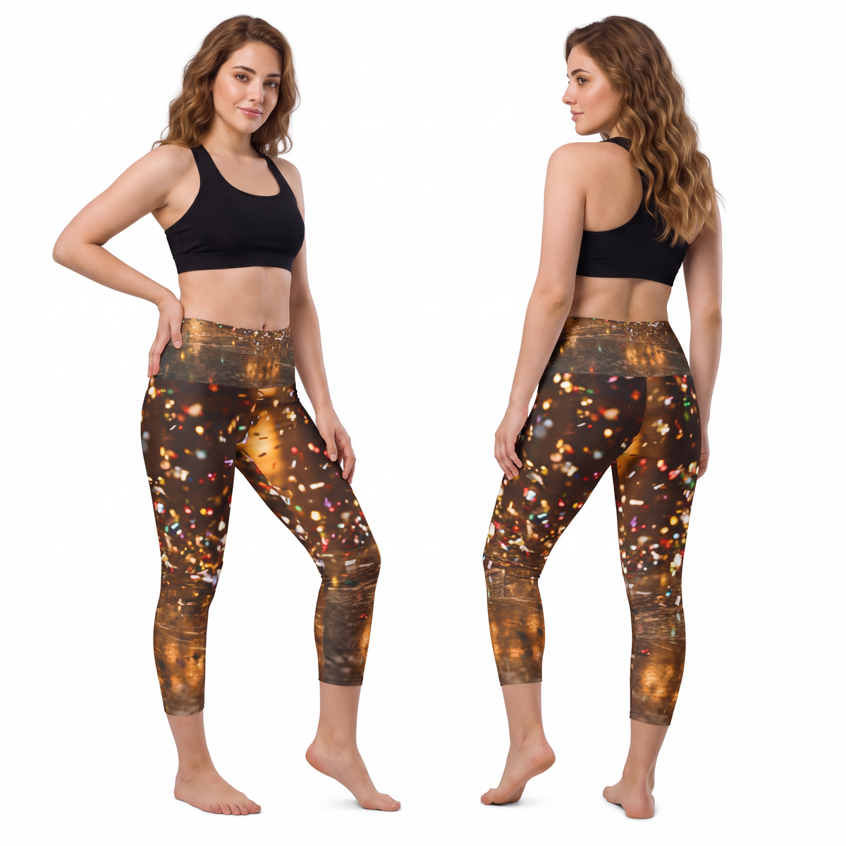 Women's Yoga Pants - Midnight Sparkle Flared | Echovira...
