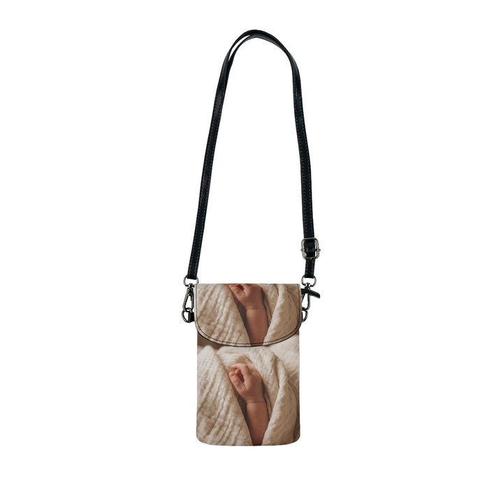 Small Cell Phone Wallet - Tender Newborn Hand in Soft Muslin Blanket