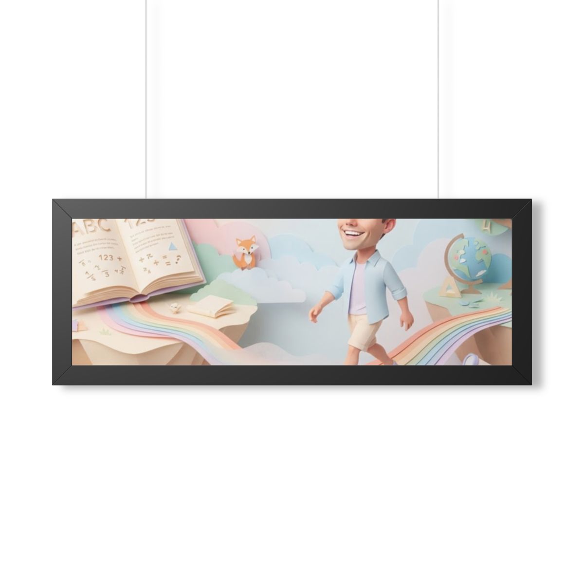 Framed Horizontal Poster - Rainbow Odyssey — Black (14×11......