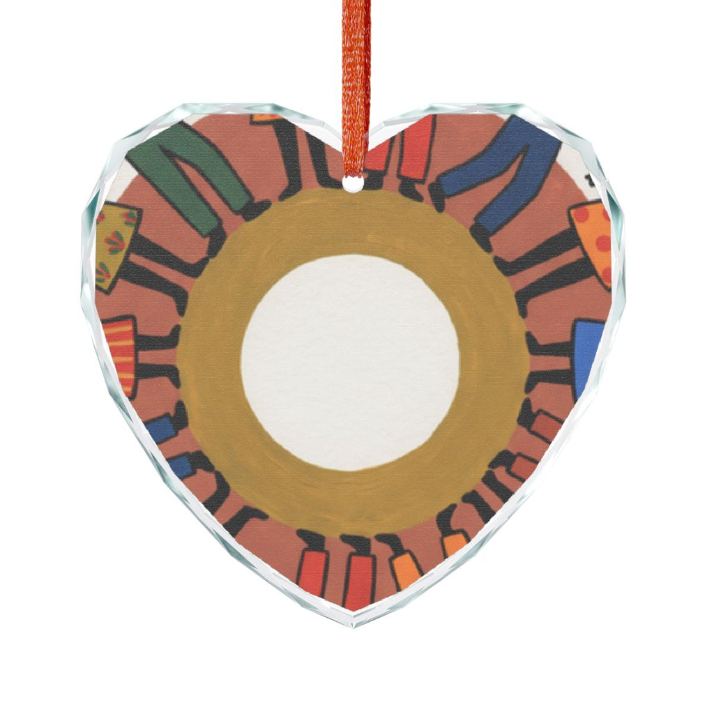 Crystal Glass Ornament - Unity Mandala Folk Art | Echovira...