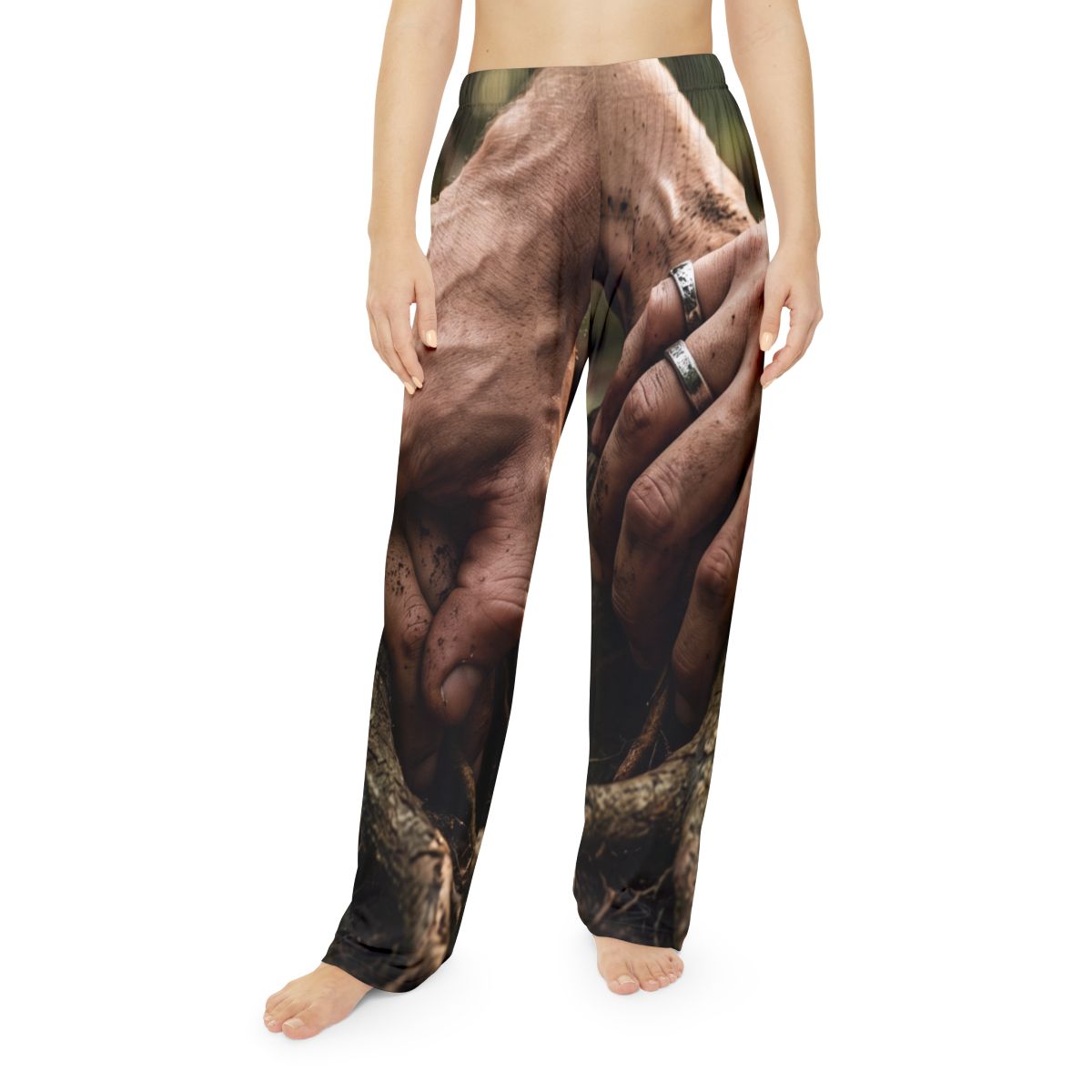 Women's Pajama Pants with Forest Roots Art