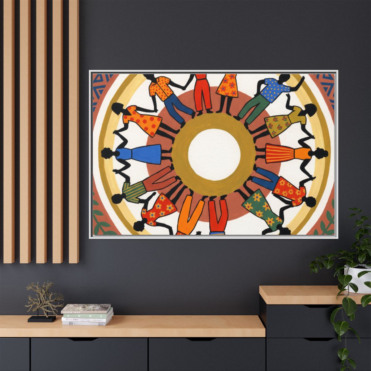 Matte Canvas, Framed - Unity Mandala Folk Art (10×8, 12×9......